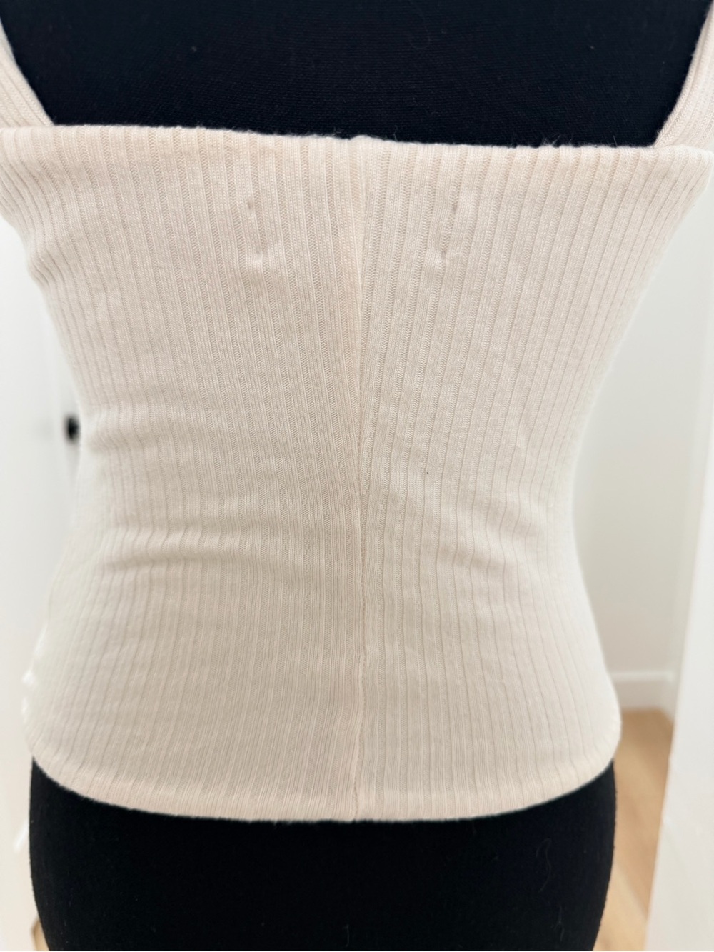 Reformation Cream Ribbed Lace-Up Tank - Picture 9 of 10